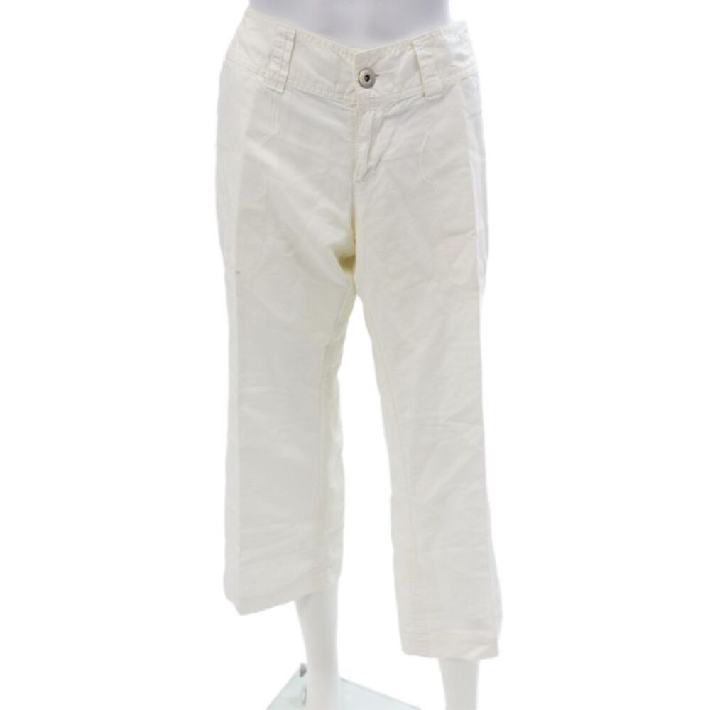 James Perse Womens White Capri Pants Linen Blend Size 29